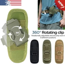 360° Rotatable Flashlight Holder Duty Holster Belt Carry Case Nylon Molle Pouch