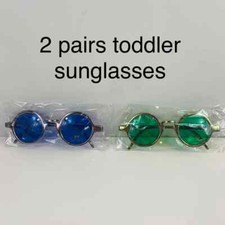 Brand New 2 Pairs Toddler Kids Blue  Green Sunglasses