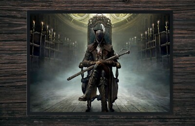 loodborne Hunter Poster   Dark Gothic Artwork Inspired by the Iconic Game