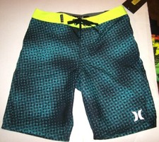NEW Hurley sz 20 blue black dot youth boys swim board shorts swimsuit 30 x 10