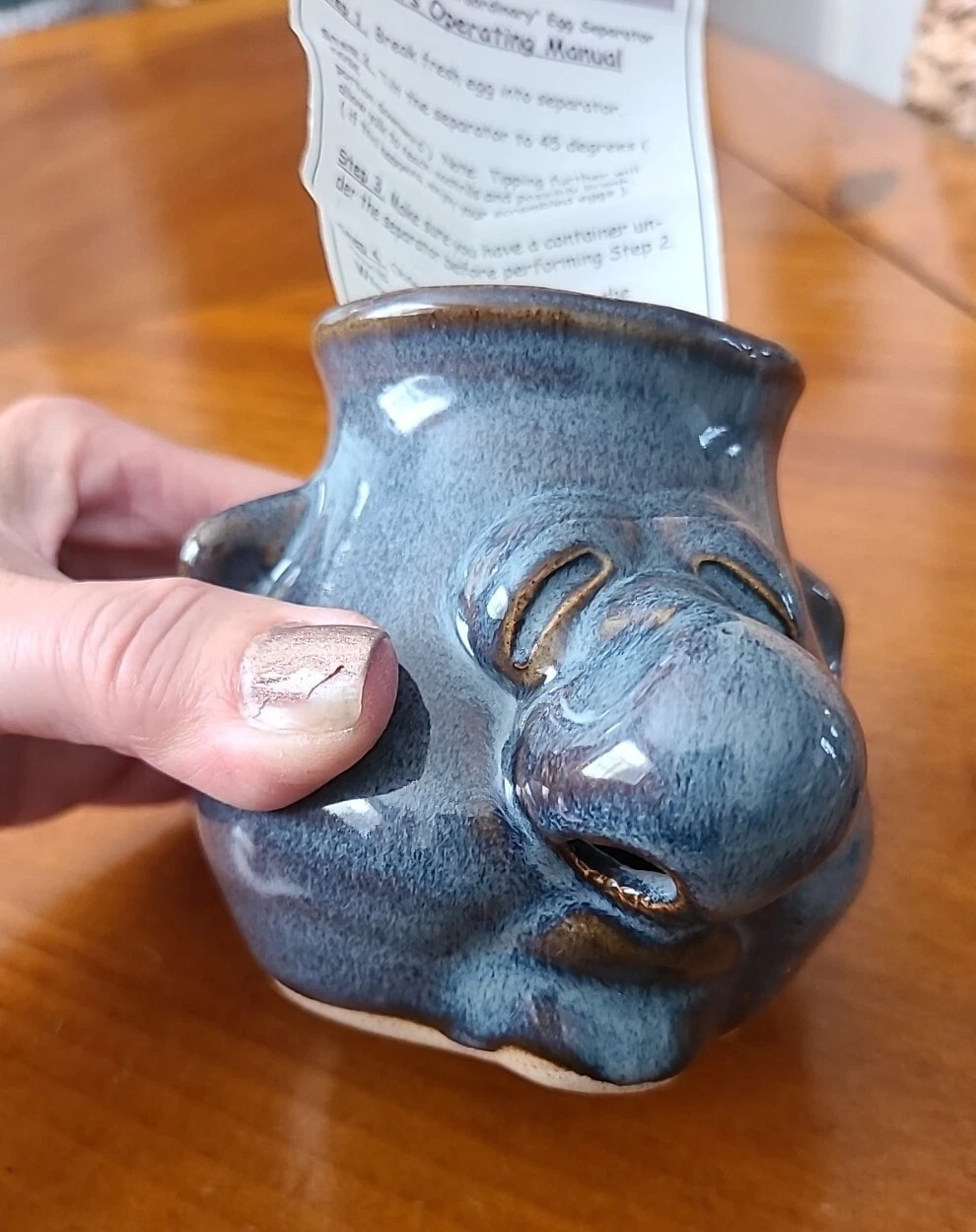 Peter Petrie Pottery - Egg Separator Vintage -Face Nose-Excellent stampedsigned?
Opens in a new wind