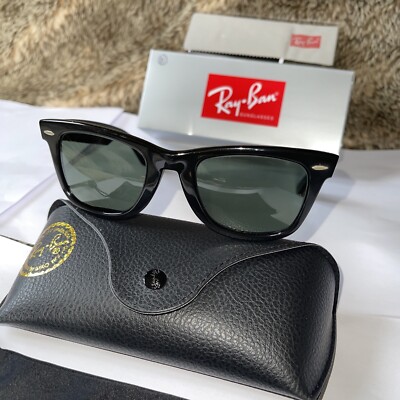 RAY-BAN B&L U.S.A WAYFARER SHINY BLACK G-15 GLASS 5022 VINTAGE 80s