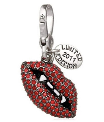 RARE JUICY COUTURE LE PAVE CRYSTALS VAMPIRE LIPS HALLOWEEN CHARM