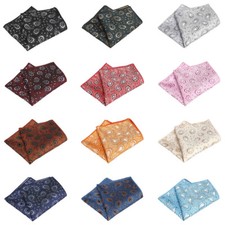 Men Classic Paisley Flower Handkerchief Wedding Party Pocket Square Hanky QN317
