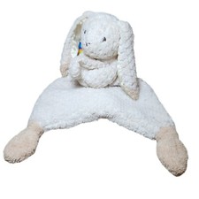 MARY MEYER Bunny Security Blanket Lovey Baby Satin Ears Nubby Cream 12 Oatmeal