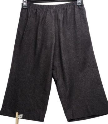 Alfred Dunner Black Pull On Capri Pants Womens Size 16 Elastic Waist     P110