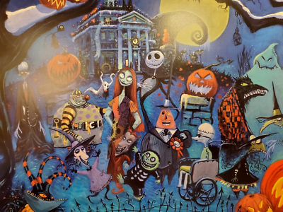 💀 Nightmare Before Christmas Haunted Mansion Disneyland litho New