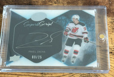 16/17 UD Ice Pavel Zacha Superb Script Rookie Auto /25 SS-PZ