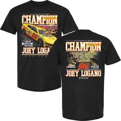 Joey Logano 2024 NASCAR Cup Series Champion Stats T-Shirt Black