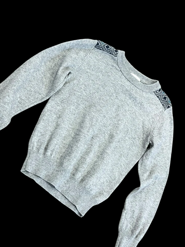 PAUL SMITH SUÉTER MASCULINO JÚNIOR CINZA GOLA REDONDA ALGODÃO CASHMERE PULÔVER JACQUARD 6 - Imagem 4 de 4