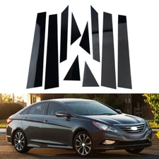 10X Door Pillar Posts Trim Window Cover Sticker Fit For Hyundai Sonata 2011-2014
