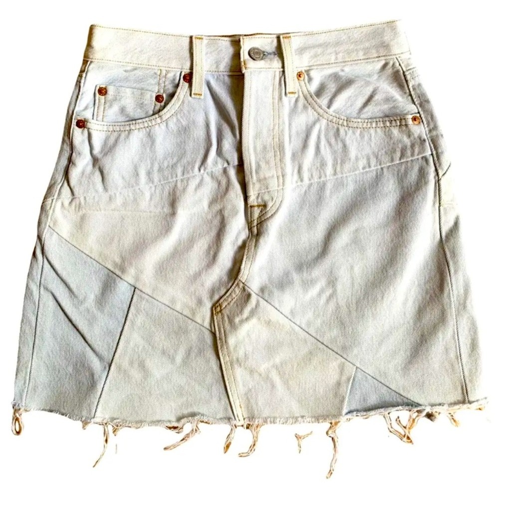 Levi’s vintage look patchwork buttonfly Sz 26 den… - image 1