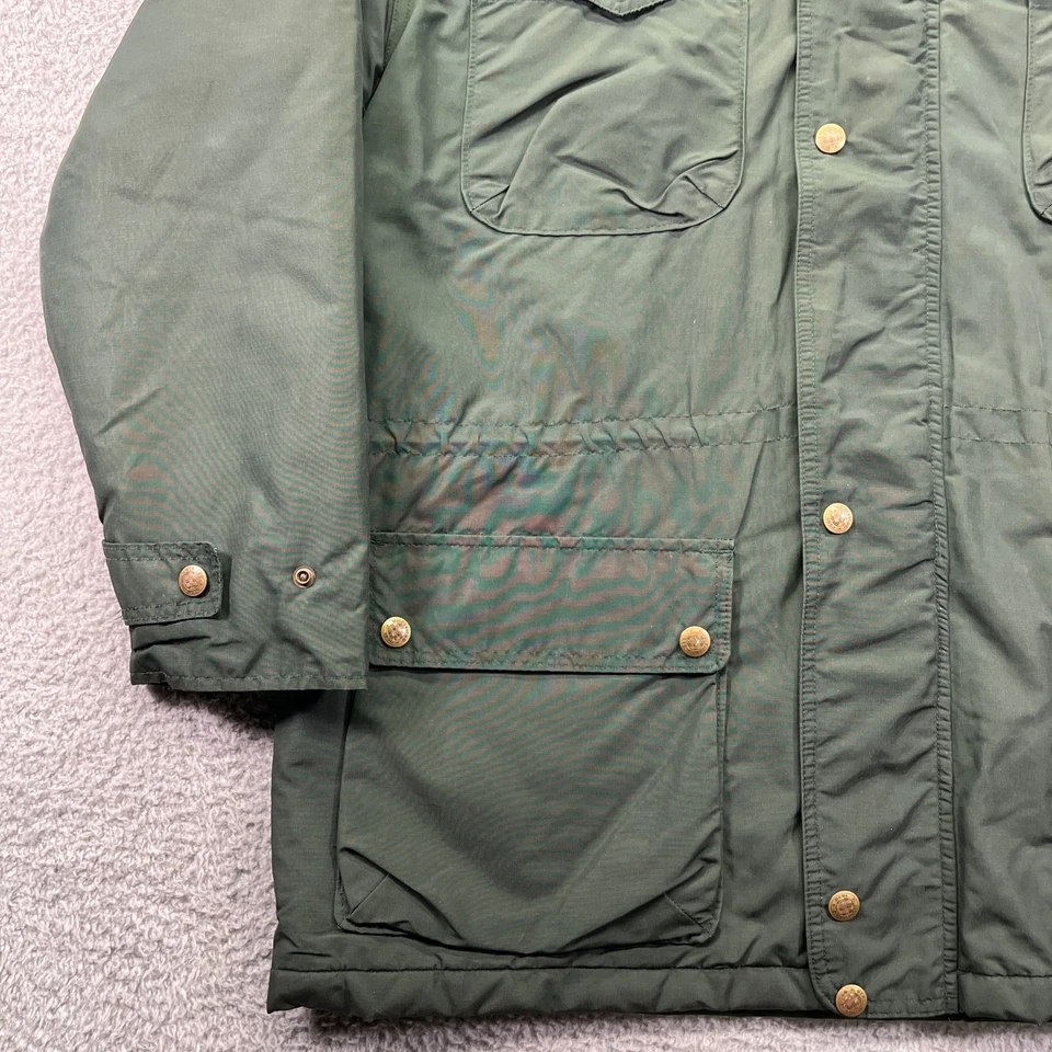 Vtg Woolrich Parka Jacket Mens Large Green Wool Lined Hooded Chore Coat Made USA - Image 3 of 4