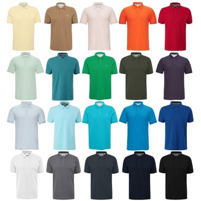 S.OLIVER Herren Poloshirt Piqué Baumwolle Knöpfe Kragen Logo einfarbig 1 Stück