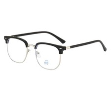 Retro Eyebrow Frame Glasses for Men, Semi-Rimless Blue Light Blocking Glasses...