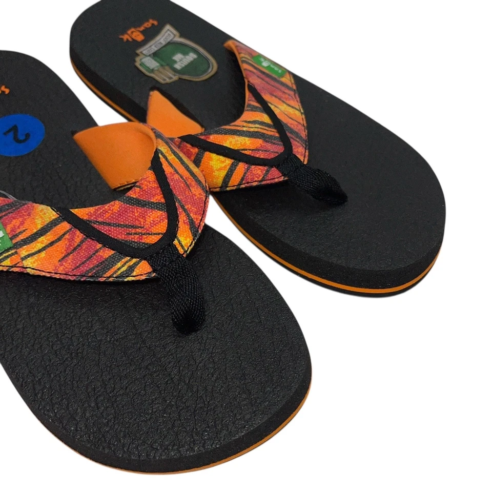 Sanuk Root Beer Acogedores Zapatos Funk Niños Talla 2 3 Chanclas Tanga Sandalias Cómodas Foto 4 de 4