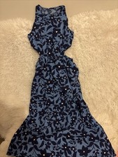 Women's Blue Floral Maxi Dress Size Medium