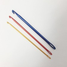 3 Pcs Aluminium Crochet Hooks With Eye For Knitting Sewing And Weaving Tool