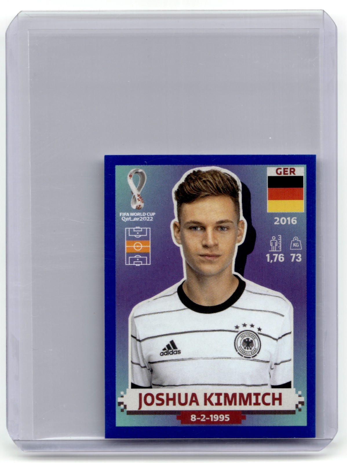 2022 Fifa World Cup Panini Sticker Blue Parallel Joshua Kimmich Germany #GER15