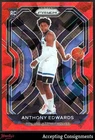 2020-21 Panini Prizm Prizms Red Ice #258 Anthony Edwards RC Rookie TIMBERWOLVES