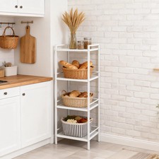 5 Tier Silver Metal Storage Rack Shelving Wire Shelf Kitchen Office Unit Stand.
