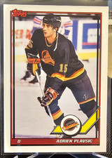 1991-92 Topps Adrien Plavsic #162 Vancouver Canucks