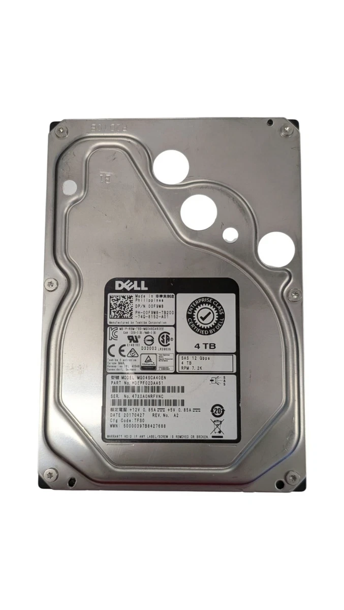 Dell 3.5 in Form Factor SAS Internal Hard Disk Drives 4 TB Storage
