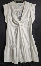 Steve Madden Women's Sz XL Solid White Cotton Dress NWT Sleeveless Spring Summer