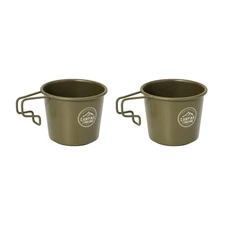 2pcs Stainless Steel Camping Sierra Cup 350ml, Olive-green