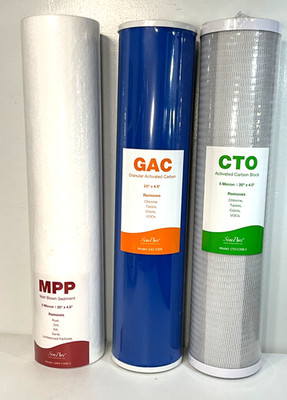 SimPure DB20P 20'' x 4.5'' Whole House Water Filter Replacement Set MPP~GAP~CTO