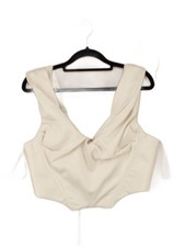 House Of CB London Women's Top L Cream Polyester with Elastane Cropped