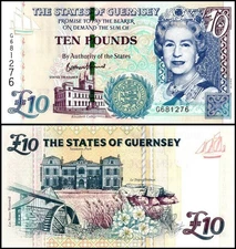 Guernsey 10 Pounds, 1995-2023 ND, P-57e, UNC