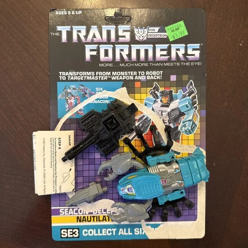 1987 Transformers G1 Seacons Piranacon Combiner Nautilator SE3 Complete W/ Card
