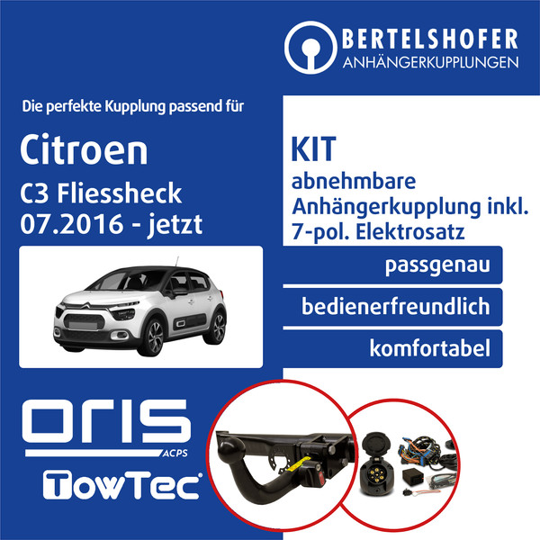 für Citroen C3 Fliessheck III Typ SX 07.2016-Jetzt AHK Abn +7Pol Sp. E-Satz TOP-image