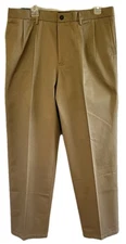 Dockers Khaki Pants NWT Men's 36x34 Brown Cotton Colorfast Pleated Classic Fit