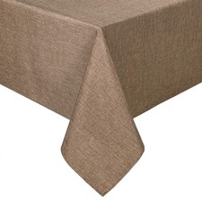 Faux Linen Rectangle Tablecloth - Wrinkle and Stain Resistant Washable Table Clo