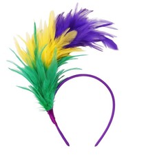 Mardi Gras Headband 1920s Headpiece Women Feather Carnival Parade Party Hair