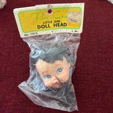 Fibre-Craft Little Girl Doll Head No 7475 Sealed New Old Stock