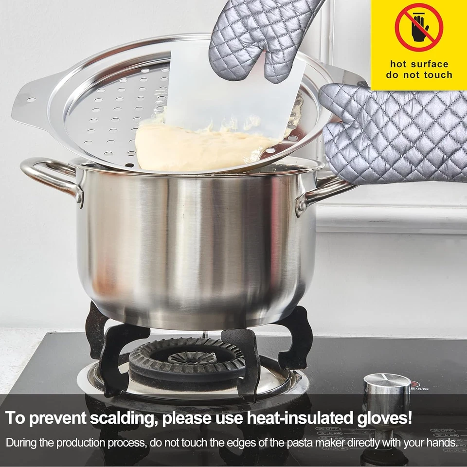 Stainless Steel Spaetzle Maker Lid with Scraper German Noodle Pasta Strainer Too - Image 3 of 4