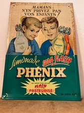 Tôle publicitaire embossée Limonade PHENIX, de Andreis sa 1950