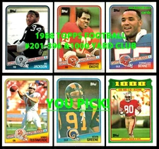 1988 Topps FOOTBALL #201-396+1000 Yard Club #1-28 $2 or 2 Card Minimum YOU PICK!