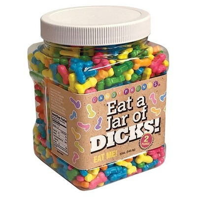 Eat A Jar Of Dicks Candy - 2 Lb Jar by Little Genie - Candy Penises Discreet
