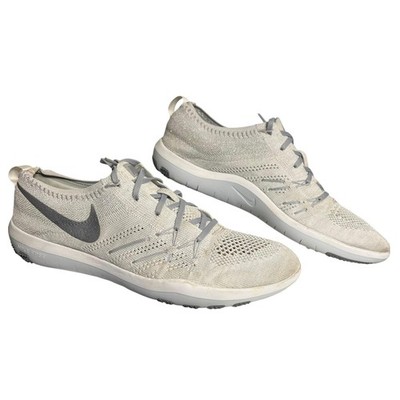 Nike Free Focus Flyknit Shoes Womens Size 11 Gray Training Sneakers 844817-101