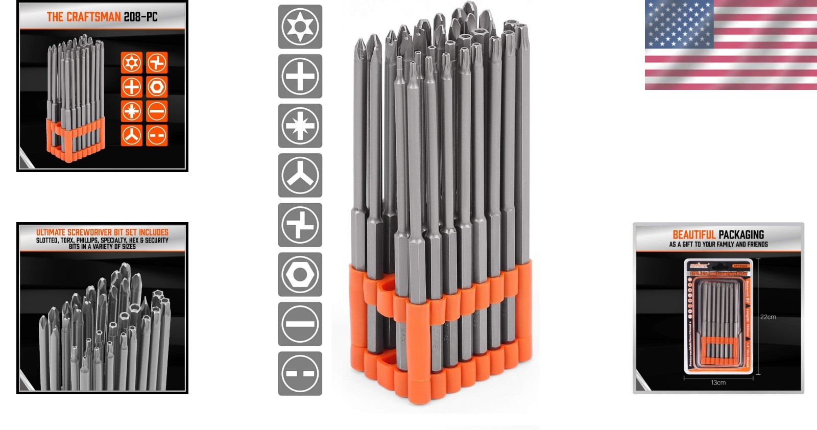 Professional 32-Piece 1/4" Hex Security Bit Set - 6" Tamper-Proof S2 Steel