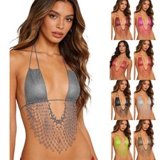 Frauen Bikini Jahr-2-K Strandbekleidung Karneval Crop-Top Bauchtanz BH Cosplay