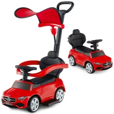 3-in-1 Toddler Push Car w/Adjustable Canopy Under Seat Storage Realistic Sounds