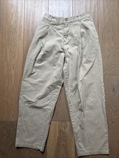 Women  s MUJI Chino Tucked Wide Pants Beige Size S