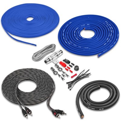 Open Box, Great - Belva BAK42BL Blue 4 Gauge Amplifier Wire Kit w/ 2-Channel RCA