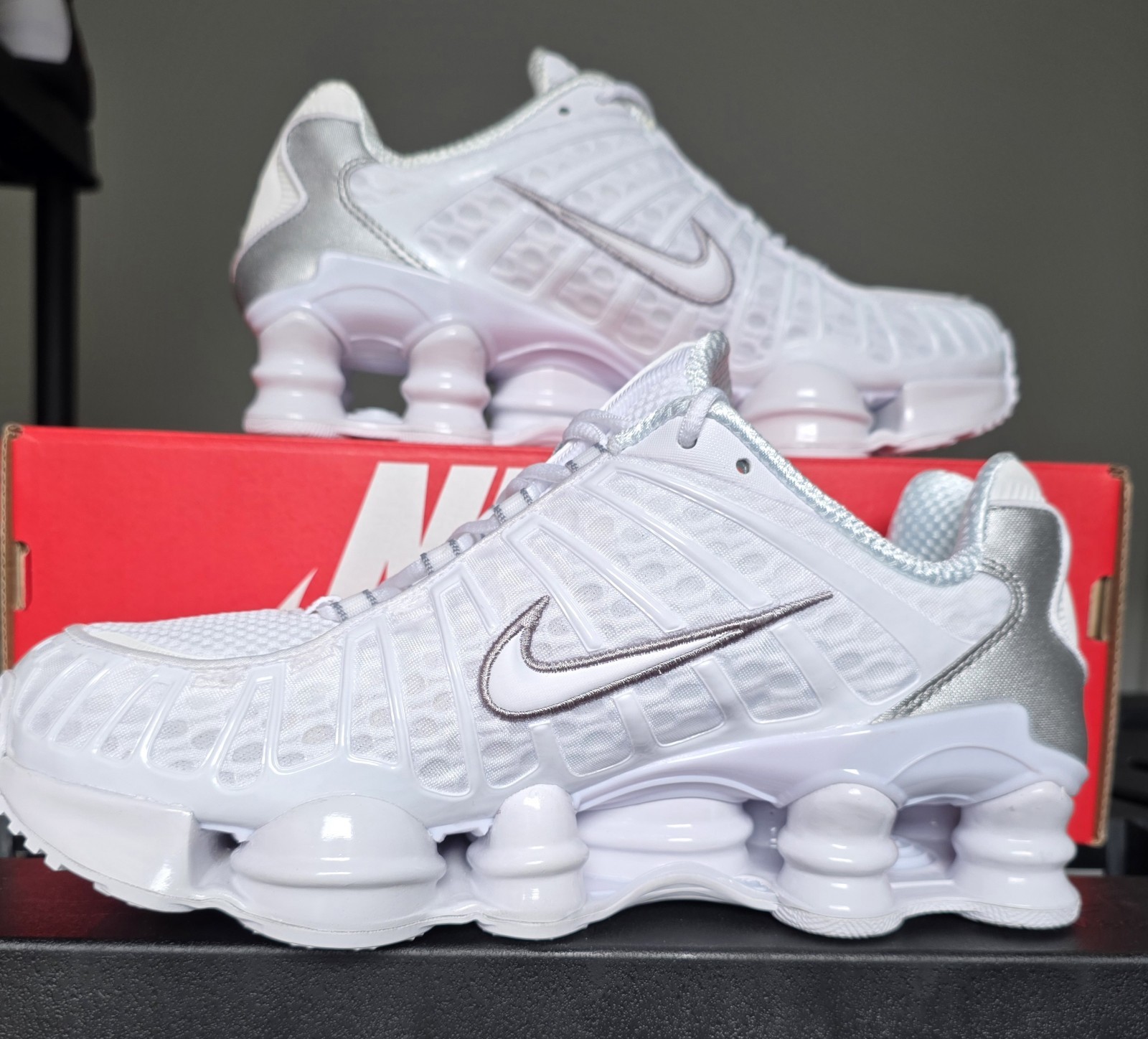 Nike Shox TL "White Metallic Silver" AV3595-100 Brand New Men's Size 7.5 thumbnail 8