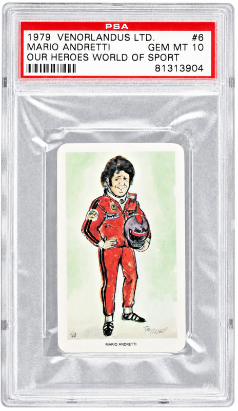 psa 10 | 1979 venorlandus ltd mario andretti 'our heros world sport' #6 | psa 10